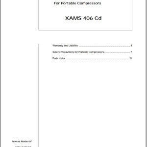 Atlas Copco XAMS 406 Cd Spare Parts List 2955 0480 00