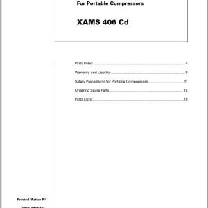 Atlas Copco XAMS 406 Cd Spare Parts List 2955 1320 00