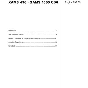 Atlas Copco XAMS 496 - XAMS 1050 CD6 Parts List 2955 0410 01