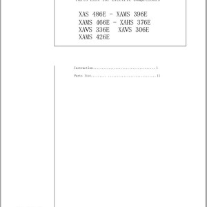 Atlas Copco XAS XAMS XAVS XAHS Parts List 1092 8671 00