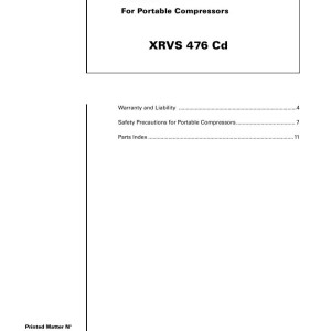 Atlas Copco XRVS 476 Cd Parts List 2955 0240 00