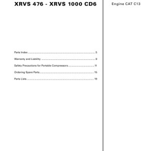 Atlas Copco XRVS 476 - XRVS 1000 CD6 Parts List 2955 0240 02