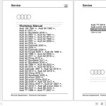 Audi A1 2011-2018 8X 8X1 8XA 8XF 8XK Workshop Manual