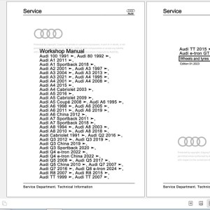 Audi TT 1999-2006 TT CoupeTT Roadster 8N 8N3 8N9 Workshop Manual