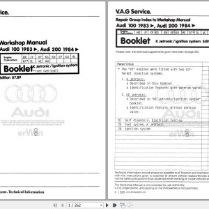 Audi 200 200Avant 1983 - 1991 44 447 448 Workshop Manual