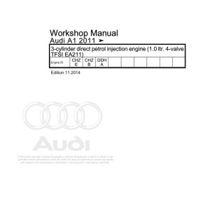 Audi A1 2011 - 2018 A1 8X 8X1 Workshop Manual and Wiring Diagram