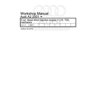 Audi A2 2000 - 2005 A2 8Z 8Z0 Workshop Manual and Wiring Diagram