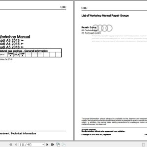 Audi A4 and Allroad 2015 - 2020 8W 8W2 8W5 8WH Workshop Manual and Wiring Diagram