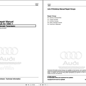 Audi A4 Avant 8D5 1997 - 2001 Service Repair Manual