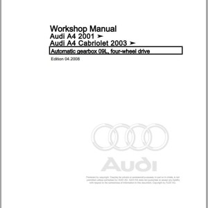 Audi A4 RS4 S4 2001 - 2008 A4 RS4 S4 Avant 8E 8E2 8E5 8EC 8ED Workshop Manual and Wiring Diagram