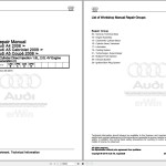 Audi A4 S4 8K2 2008 - 2016 Service Repair Manual and Wiring Diagram