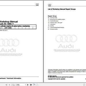 Audi A4 S4 RS4 Avant 1995 - 2002 8D 8D2 8D5 Workshop Manual and Wiring Diagram