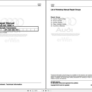 Audi A6 allroad quatt 4BH 2001 - 2005 Service Repair Manual