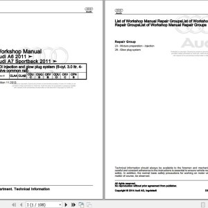 Audi A6 S6 RS6 2011 - 2018 4G 4G2 4G5 4GC 4GD 4GH 4GJ Workshop Manual and Wiring Diagram