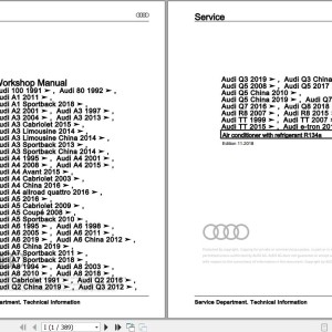 Audi A7 2018 - 2020 4K 4KA 4KF Workshop Manual and Wiring Diagram
