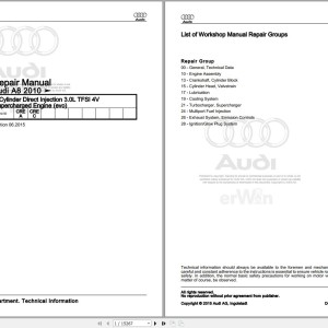 Audi A8 4H2 2011 - 2014 Service Repair Manual and Wiring Diagram