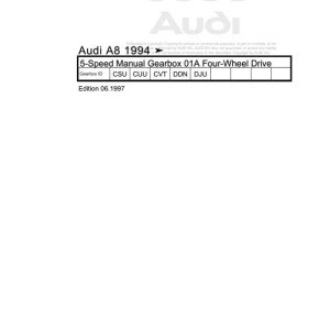Audi A8 S8 1994 - 2002 A8 S8 A8 Long 4D 4D2 4D8 Workshop Manual and Wiring Diagram