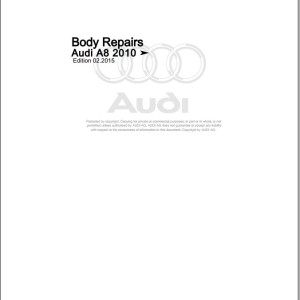 Audi A8 S8 2010 - 2017 A8 Lim. A8 Long Lim. S8 4H 4H2 4H8 Workshop Manual and Wiring Diagram