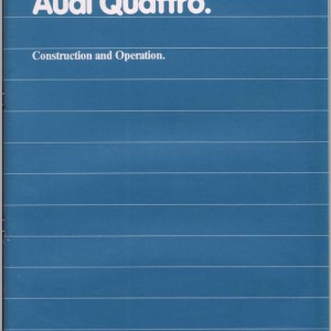 Audi B2 Quattro SSP Workshop Manual and Wiring Diagram