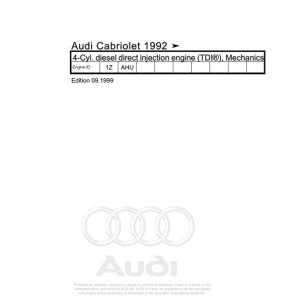 Audi Cabriolet 1992 - 2000 Cabriolet 8G 8G7 Workshop Manual