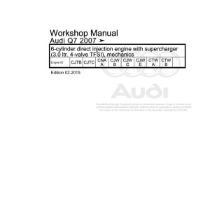 Audi Q7 2005 - 2015 Q7 4L 4LB Workshop Manual and Wiring Diagram