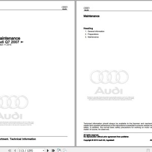 Audi Q7 2006 - 2015 4L 4LB Workshop Manual and Wiring Diagram