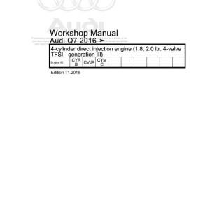 Audi Q7 2015 - 2019 Q7 4M 4MB Workshop Manual