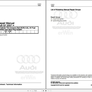 Audi Q7 4L 2005 - 2015 Service Repair Manual and Wiring Diagram