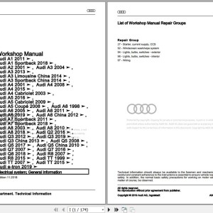 Audi R8 2007 - 2015 42 422 423 427 429 Workshop Manual and Wiring Diagram