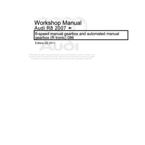 Audi R8 2007 - 2015 R8 42 422 423 427 429 Workshop Manual and Wiring Diagram