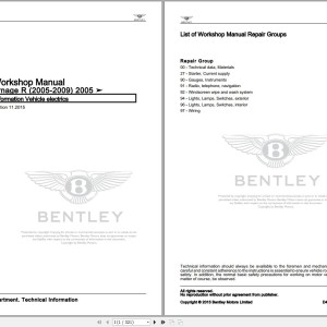 Bentley Arnage 2005 - 2006 Workshop Manual and Wiring Diagrams