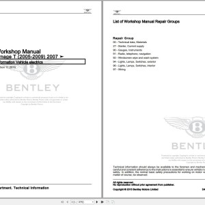 Bentley Arnage 2009 Workshop Manual and Wiring Diagrams