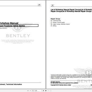 Bentley Limousine 2002 - 2005 Workshop Manual