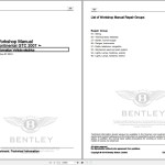 Bentley Continental GTC 2007 - 2011 Workshop Manual and Wiring Diagrams