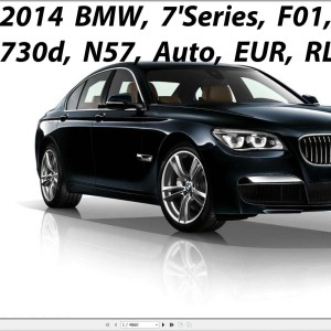 BMW 7 Series F01 730d N57 Auto EUR RL 2015 Service Repair Manual