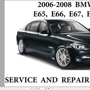 BMW E65 E66 E67 E68 7 Series 2002-2008 Service Repair Manual and Wiring Diagram