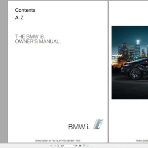 BMW i8 2015-2018 Owners Manual