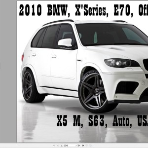 BMW X Series E70 X5M S63 Auto USA LL 2010 Service Repair Manual and Electrical Diagrams