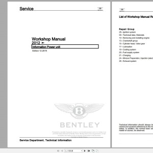 Bentley GTC 2011-2012 Workshop Manual