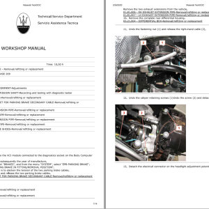 Maserati GranTurismo Sport M145 2015 Parts Catalog, Workshop Manual and Labor Times