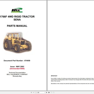 Bell 1766F 4WD Parts Manual 872362