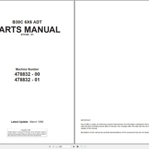 Bell B30C 6X6 ADT Parts Manual 870189-01