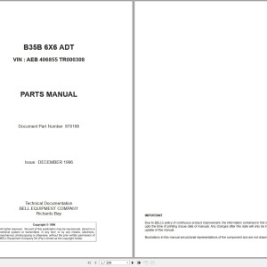 Bell B35B 6X6 ADT Parts Manual 870166