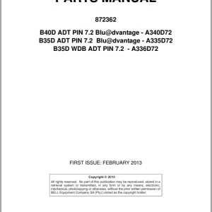 Bell B35D ADT B40D ADT B35D WDB ADT Parts Manual 872362