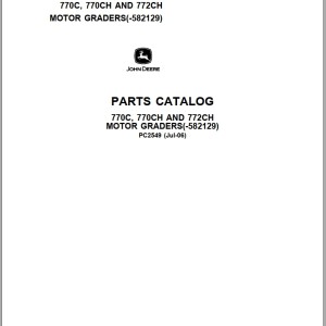 John Deere 770C 770CH 772CH Parts Catalg PC2549