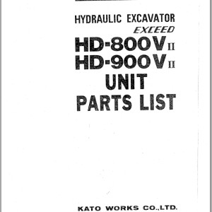 Kato Exceed HD-800VII HD-900VII Unit Parts List