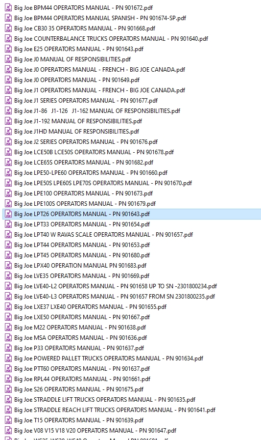 Big Joe 716 MB PDF Operation Service Manuals (4)