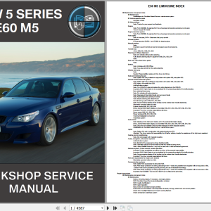 BMW 5 Series E60 M5 Limousine Workshop Service Manual