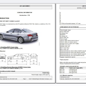 BMW 5 Series F10 2011-2015 Workshop Repair Manual PDF
