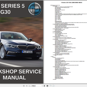 BMW 5 Series G30 530d LIMOUSINE Workshop Service Manual